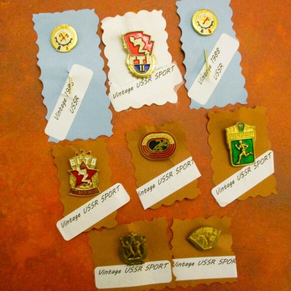 Vintage USSR Sports Lapel Pin Lot ~ SOVIET UNION Track and Field Event Pins - Picture 9 of 9
